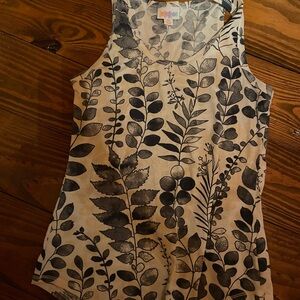 Leaf Print Sleeveless Top-Free with Purchase